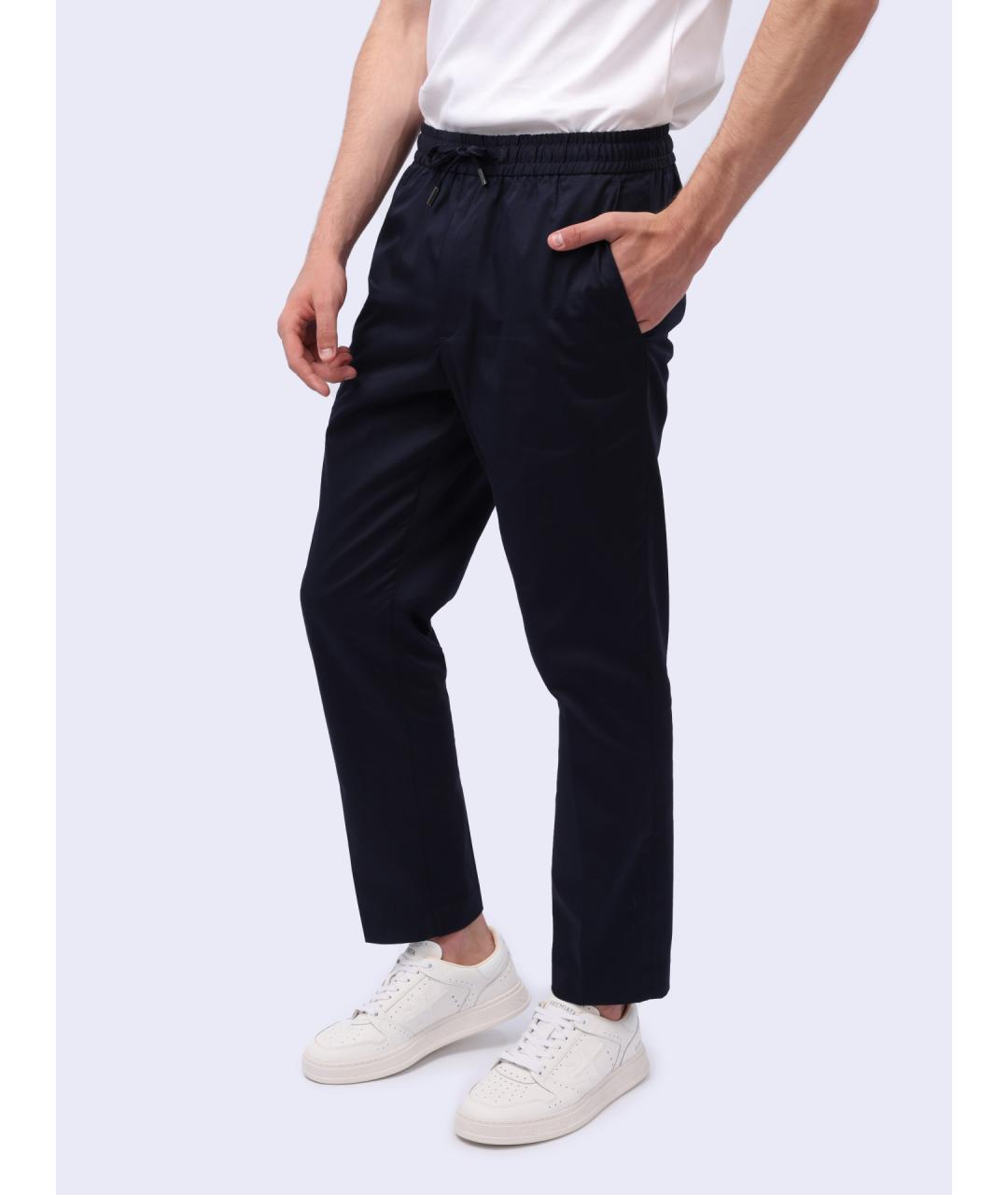 CALVIN KLEIN Темно-синие хлопковые повседневные брюки, фото 3