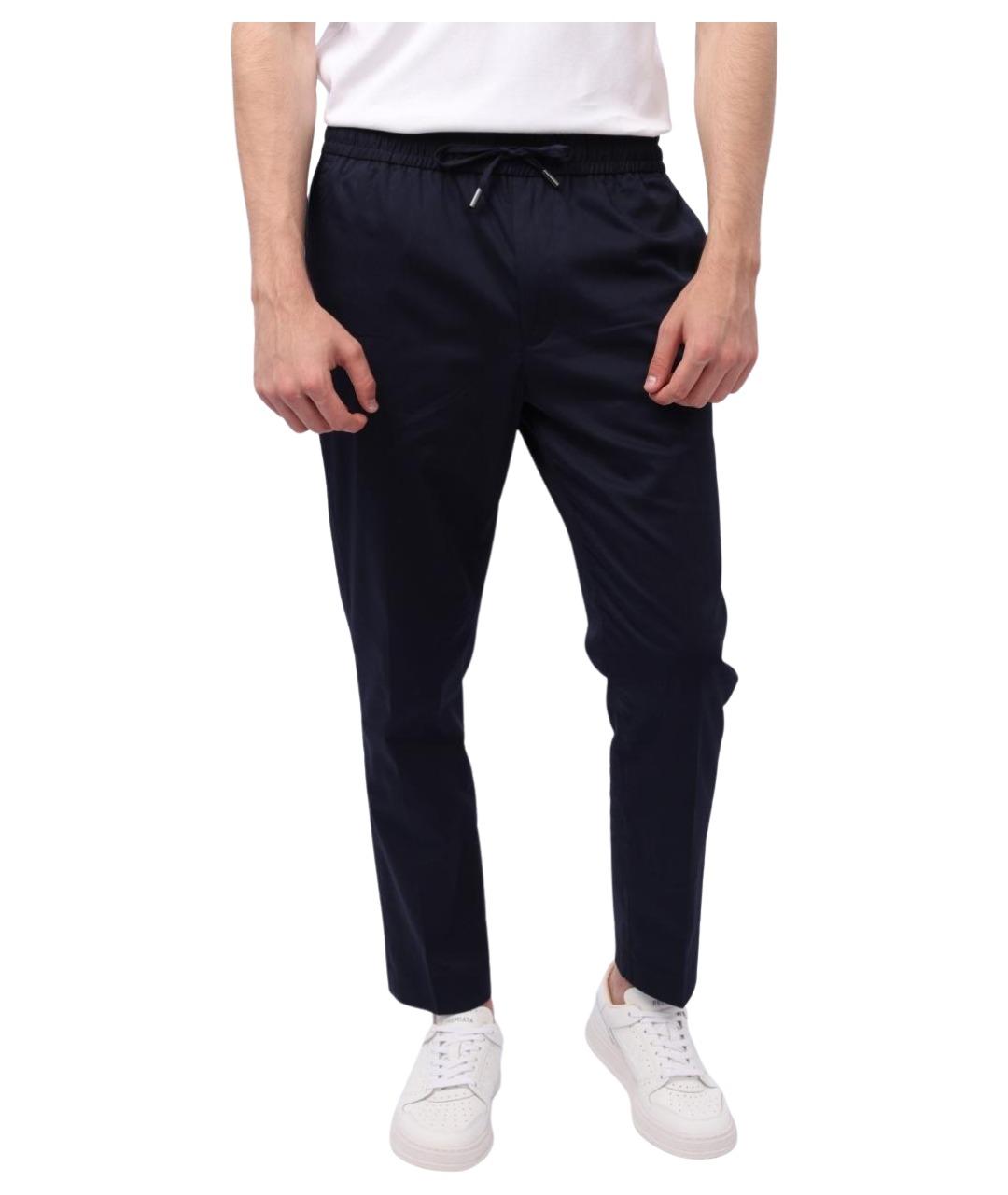 CALVIN KLEIN Темно-синие хлопковые повседневные брюки, фото 1