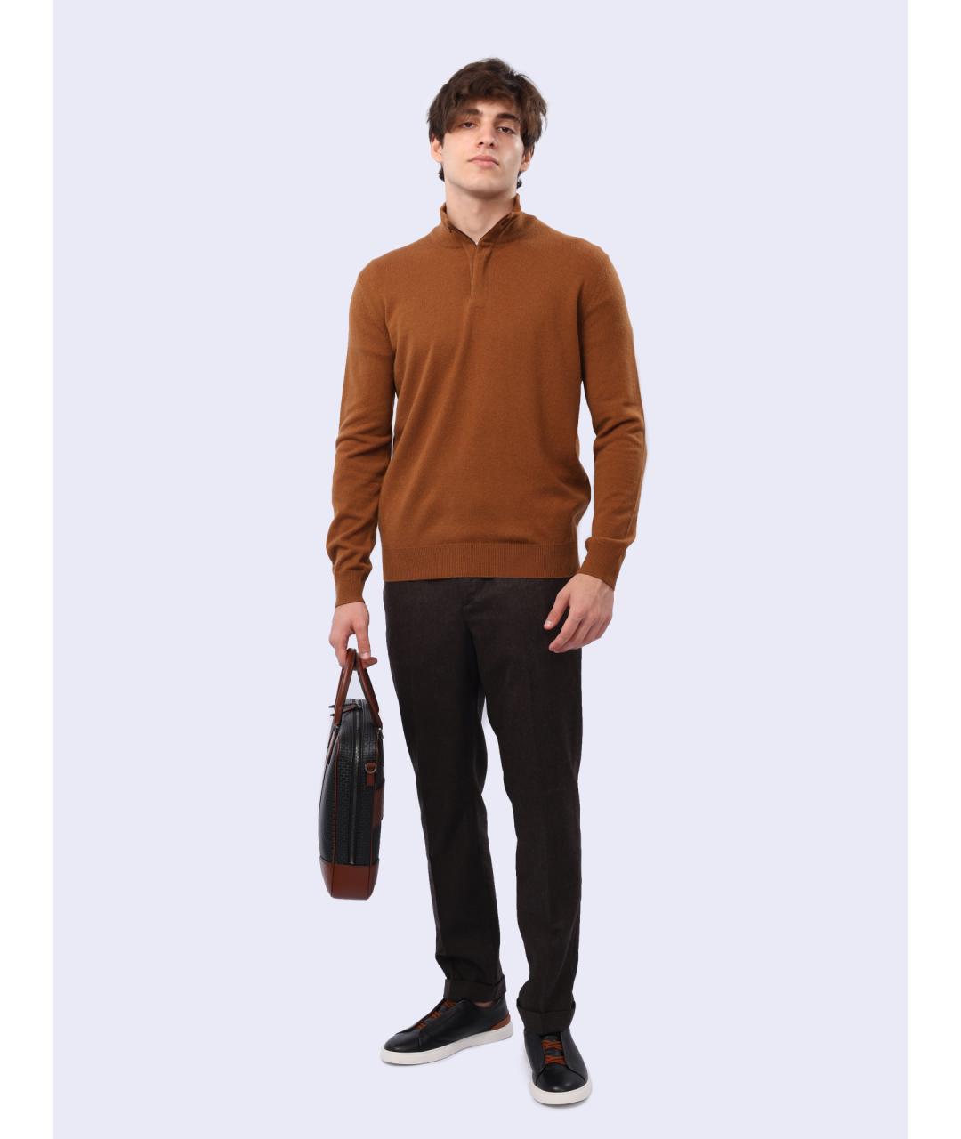 ZEGNA Коричневый джемпер / свитер, фото 2