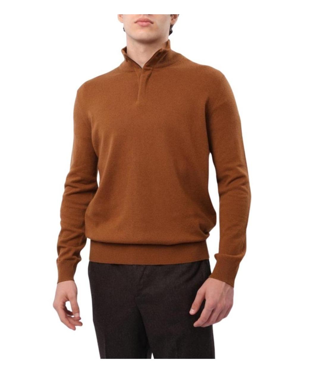 ZEGNA Коричневый джемпер / свитер, фото 1