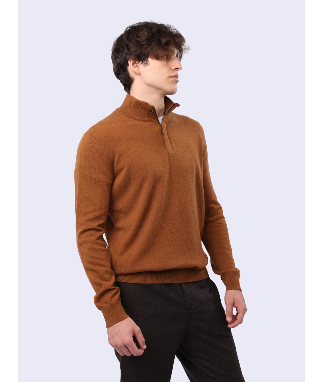 ZEGNA Коричневый джемпер / свитер, фото 4