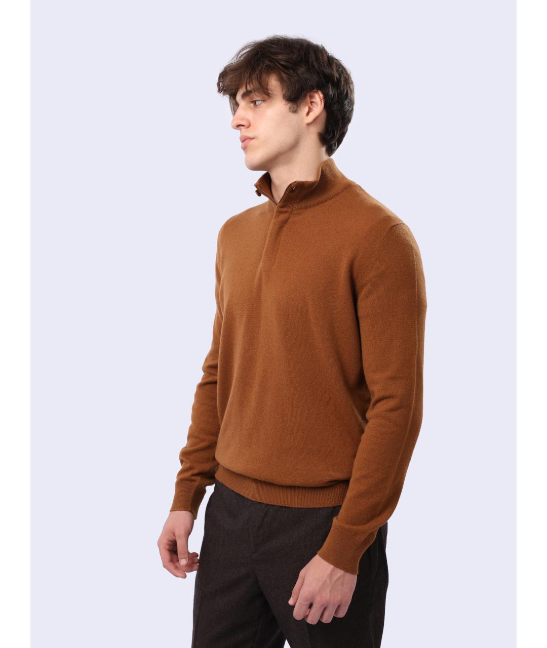 ZEGNA Коричневый джемпер / свитер, фото 3