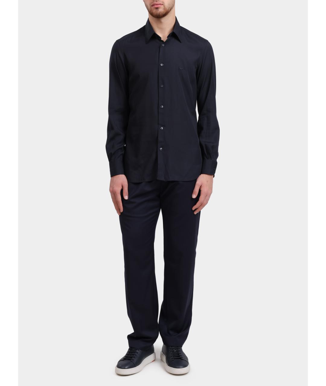 EMPORIO ARMANI Темно-синяя кэжуал рубашка, фото 2