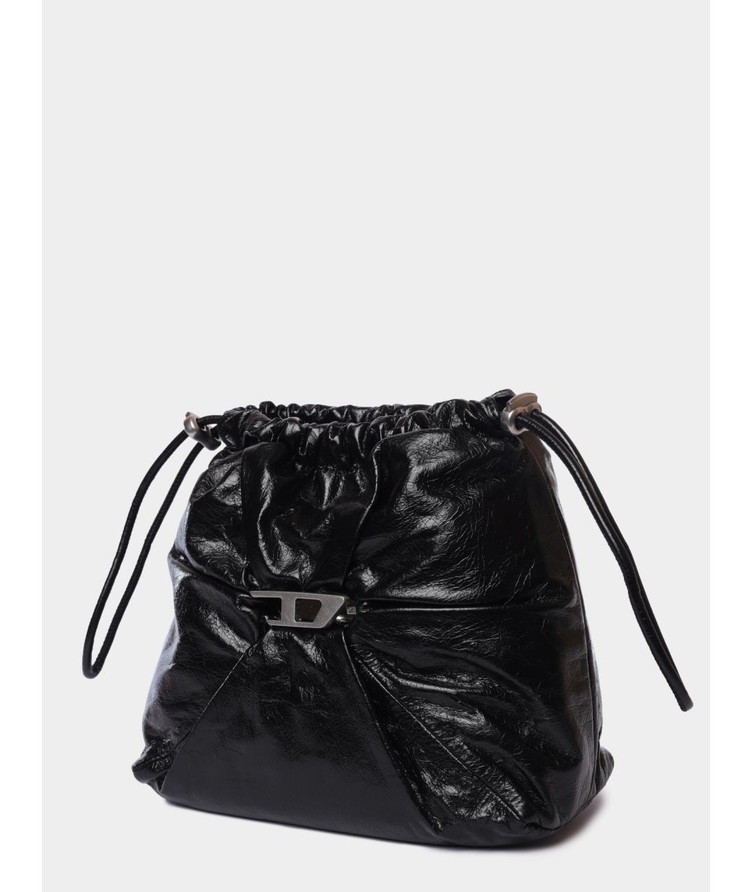 DIESEL Черная кожаная сумка через плечо, фото 2