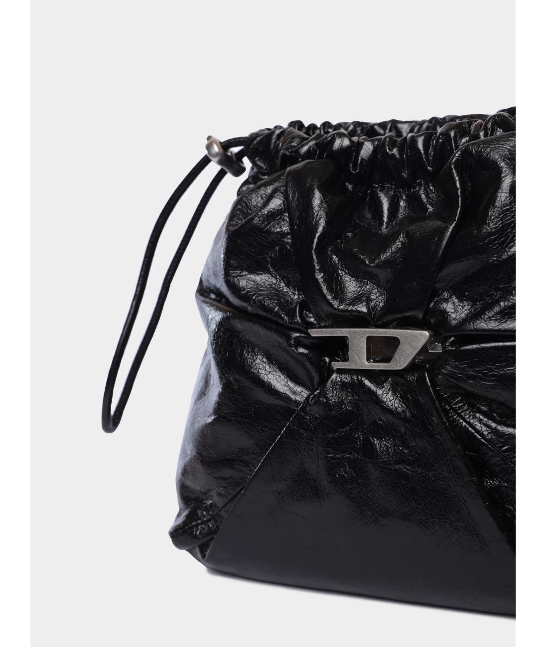 DIESEL Черная кожаная сумка через плечо, фото 3