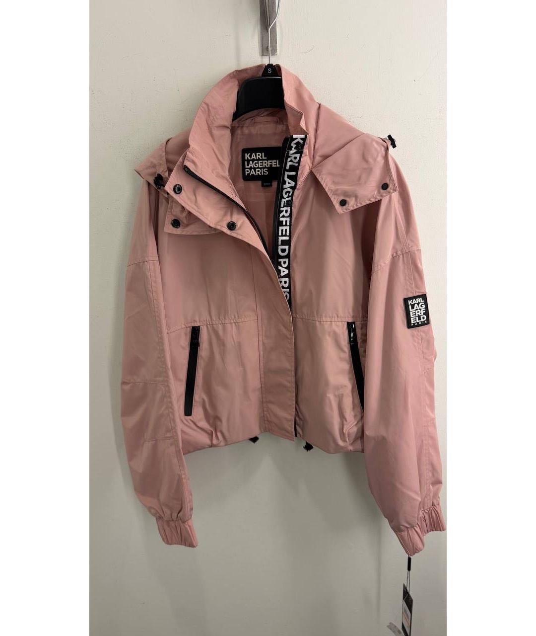 KARL LAGERFELD Розовая полиэстеровая куртка, фото 4
