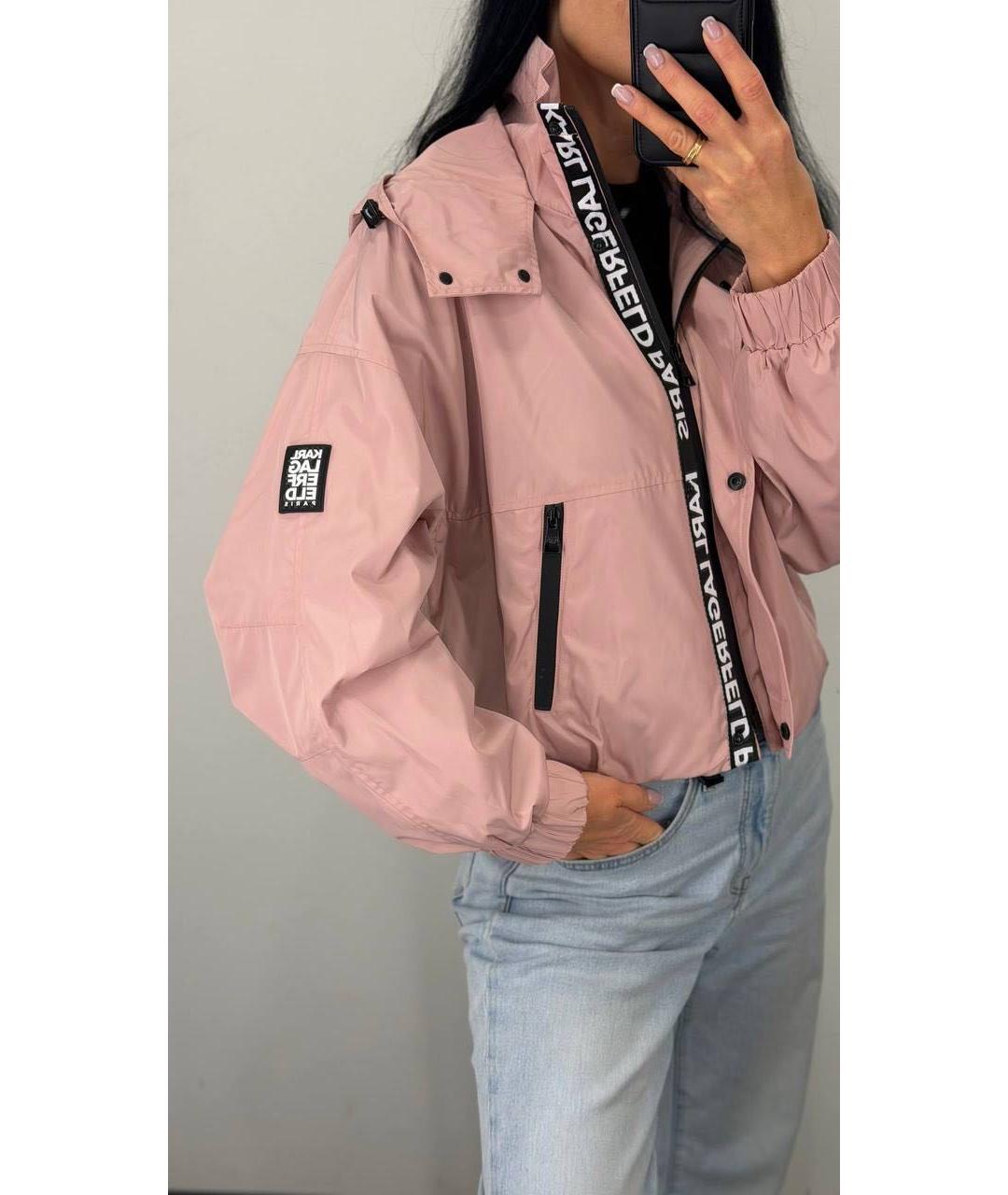 KARL LAGERFELD Розовая полиэстеровая куртка, фото 2