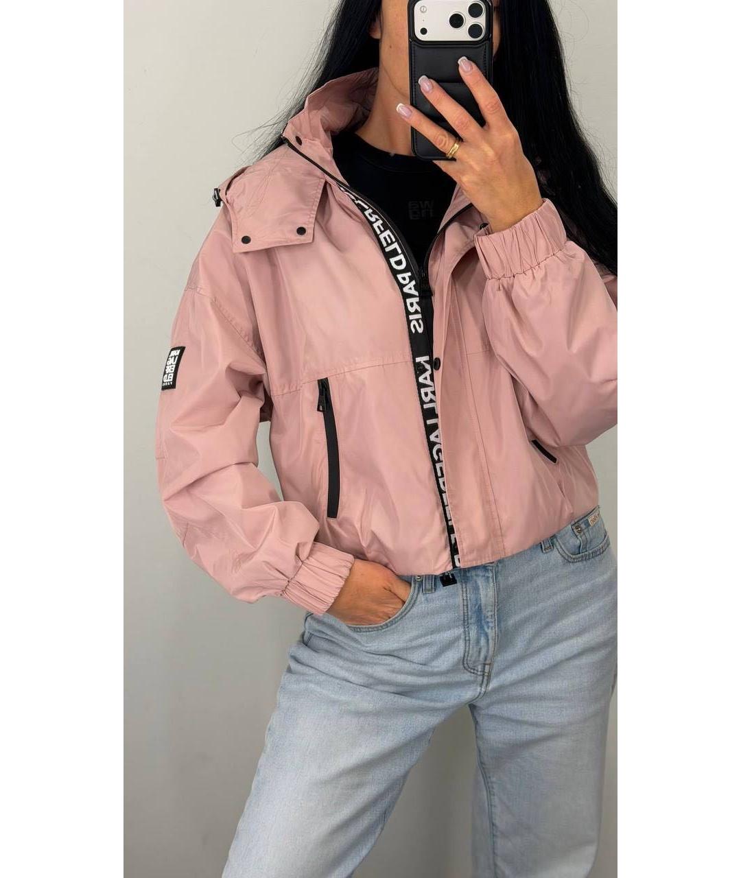 KARL LAGERFELD Розовая полиэстеровая куртка, фото 3
