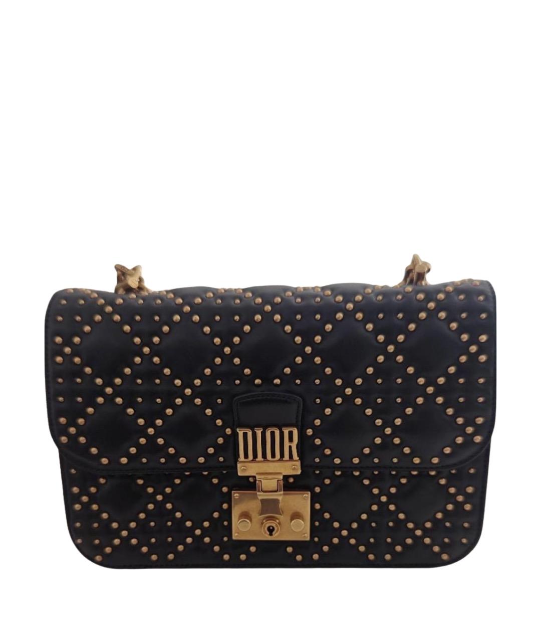 CHRISTIAN DIOR Черная кожаная сумка через плечо, фото 1