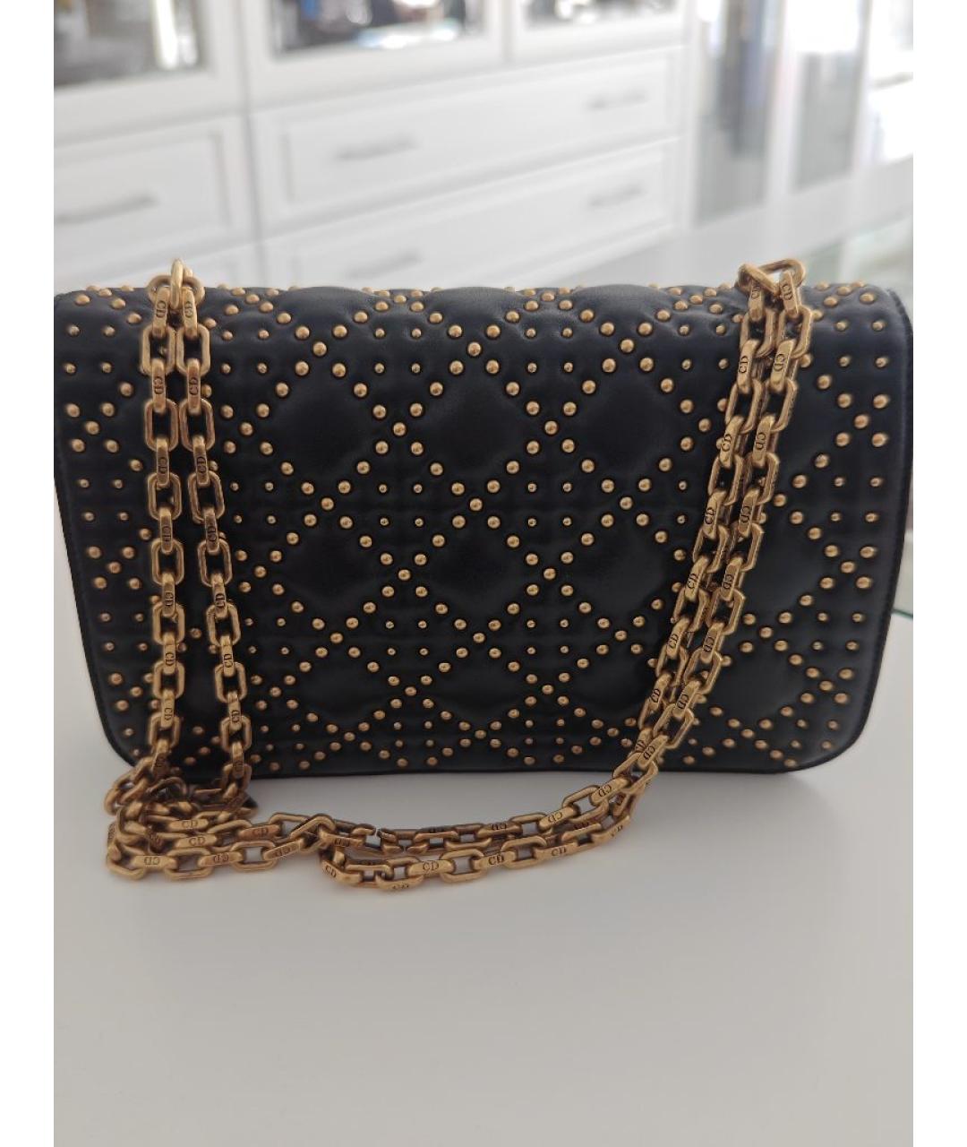 CHRISTIAN DIOR Черная кожаная сумка через плечо, фото 3