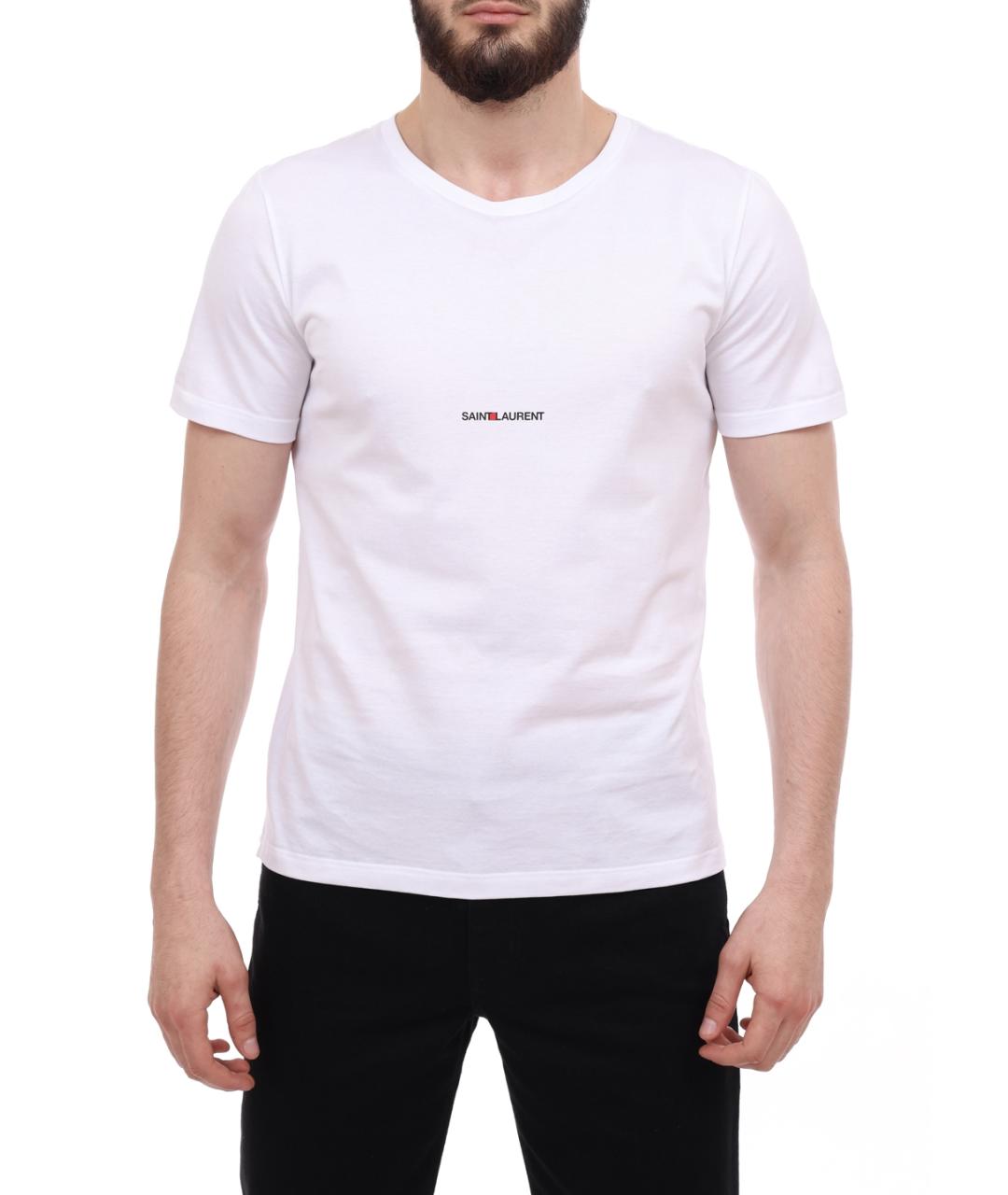 SAINT LAURENT Белая футболка, фото 1