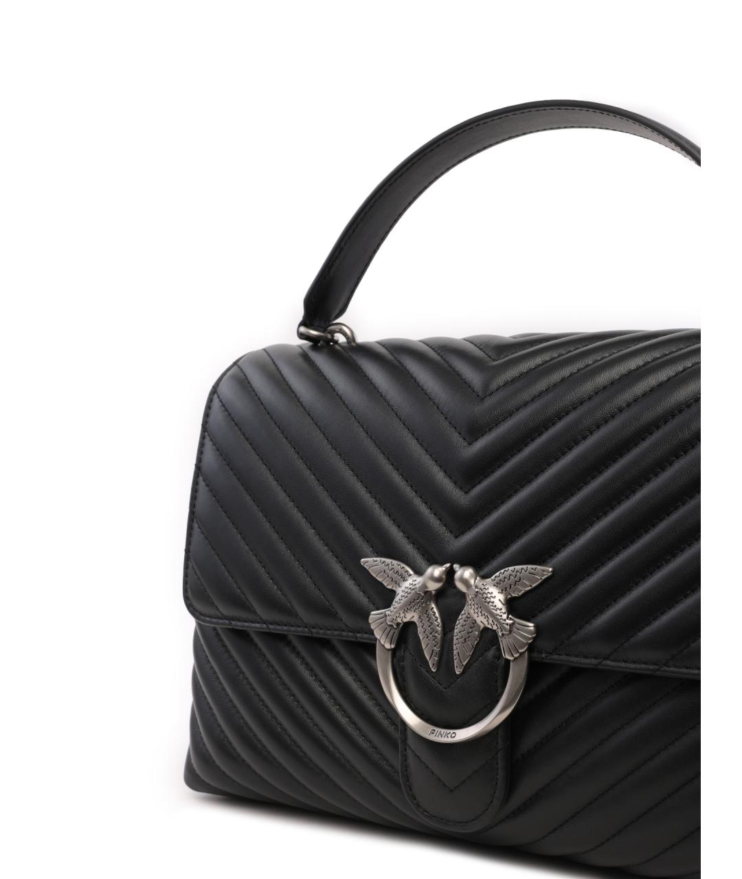 PINKO Черная сумка с короткими ручками, фото 4