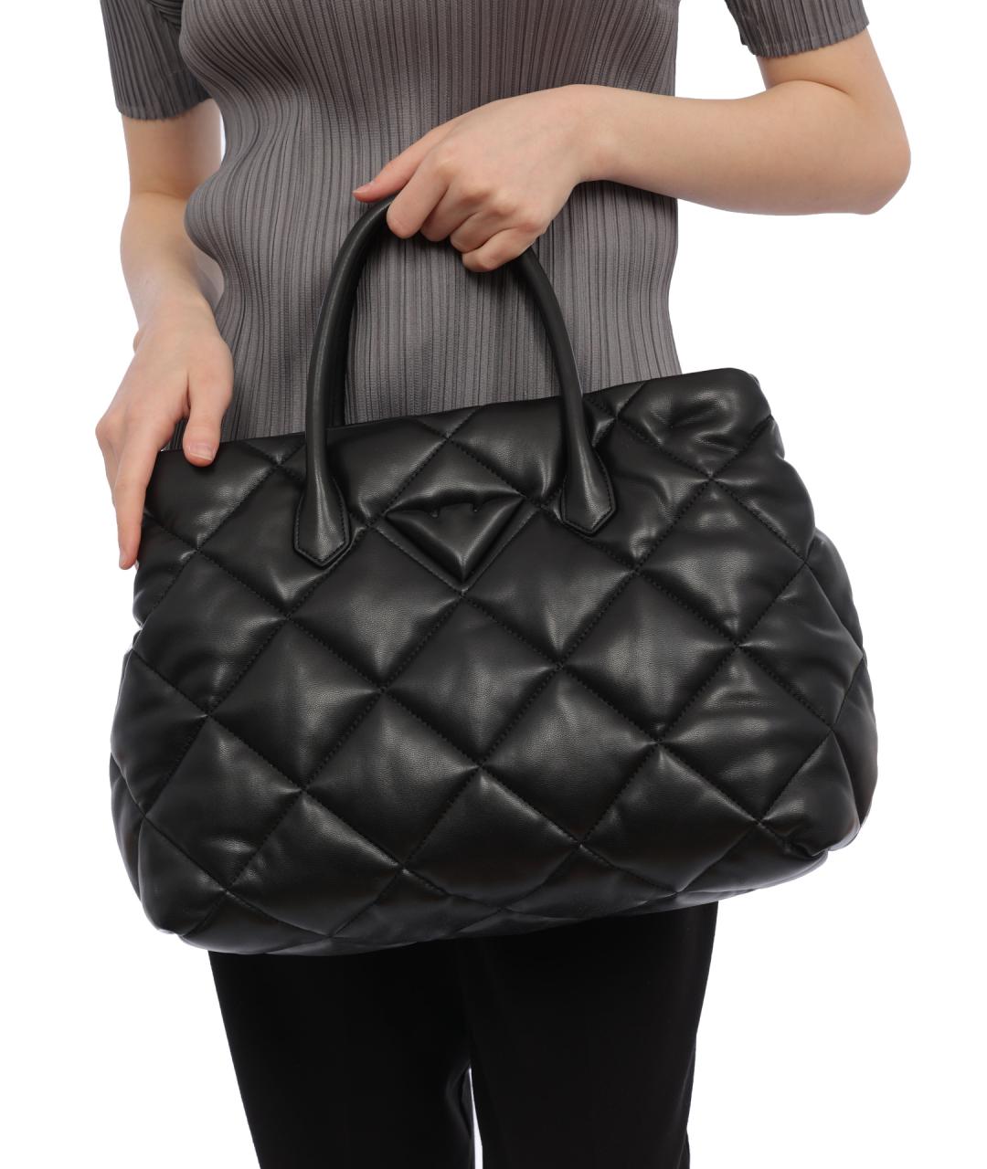 EMPORIO ARMANI Черная сумка тоут, фото 7