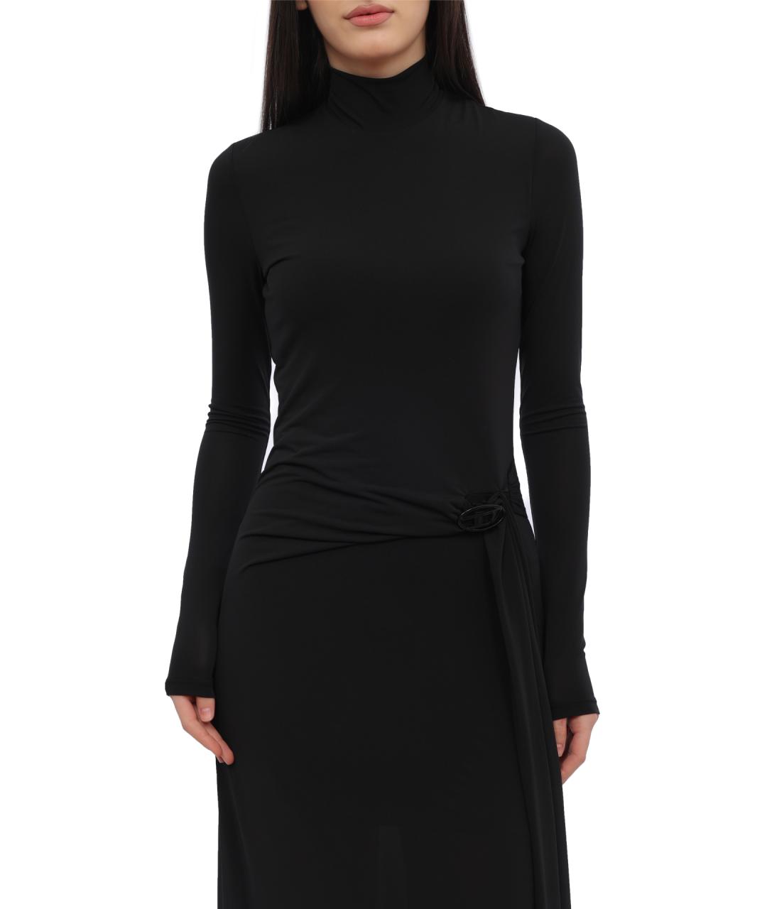 DIESEL Черное полиэстеровое повседневное платье, фото 2