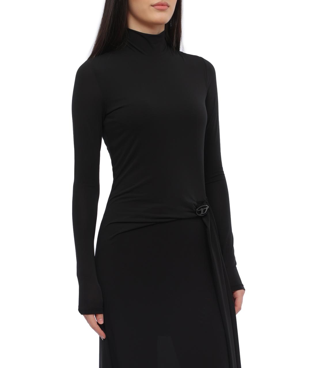 DIESEL Черное полиэстеровое повседневное платье, фото 6