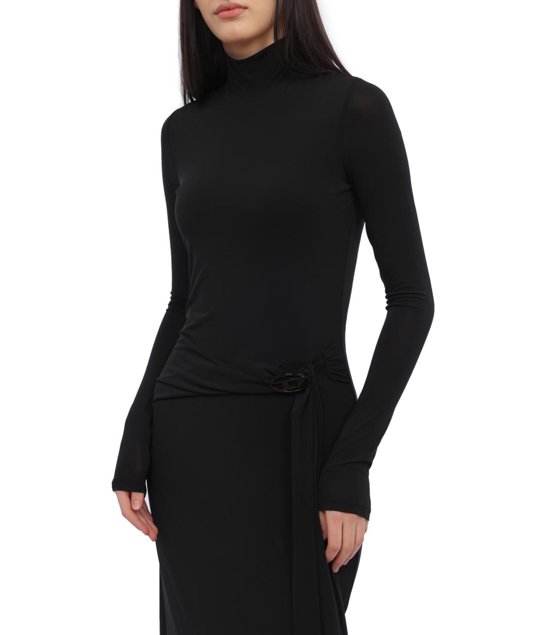 DIESEL Черное полиэстеровое повседневное платье, фото 4