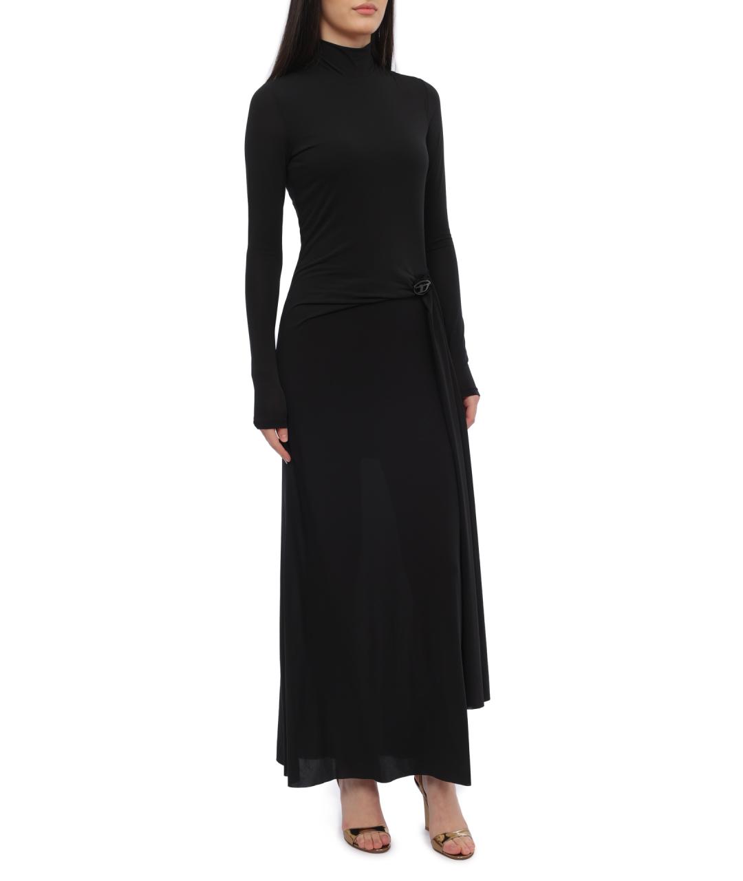 DIESEL Черное полиэстеровое повседневное платье, фото 5