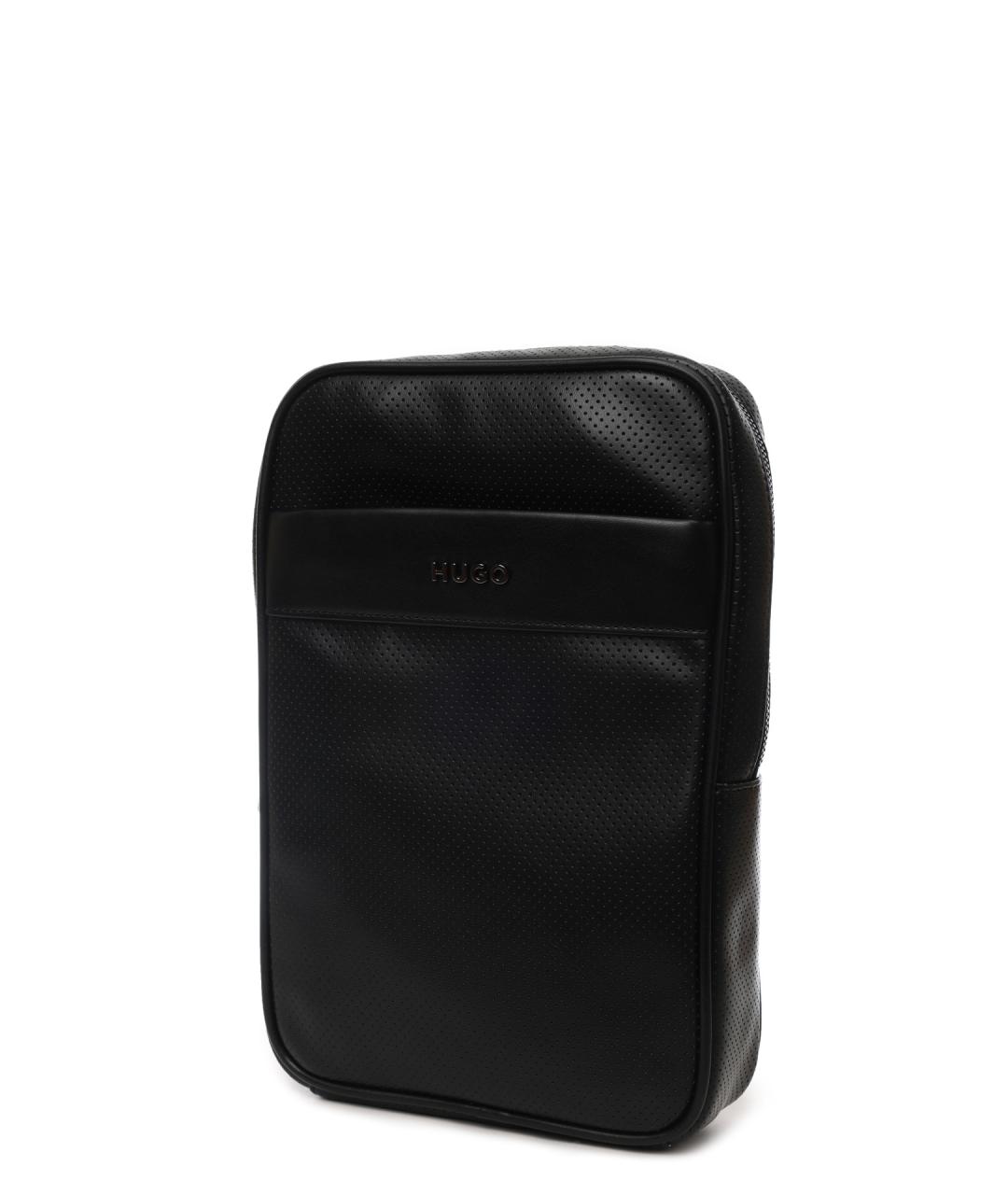 HUGO Черная сумка на плечо из искусственной кожи, фото 2