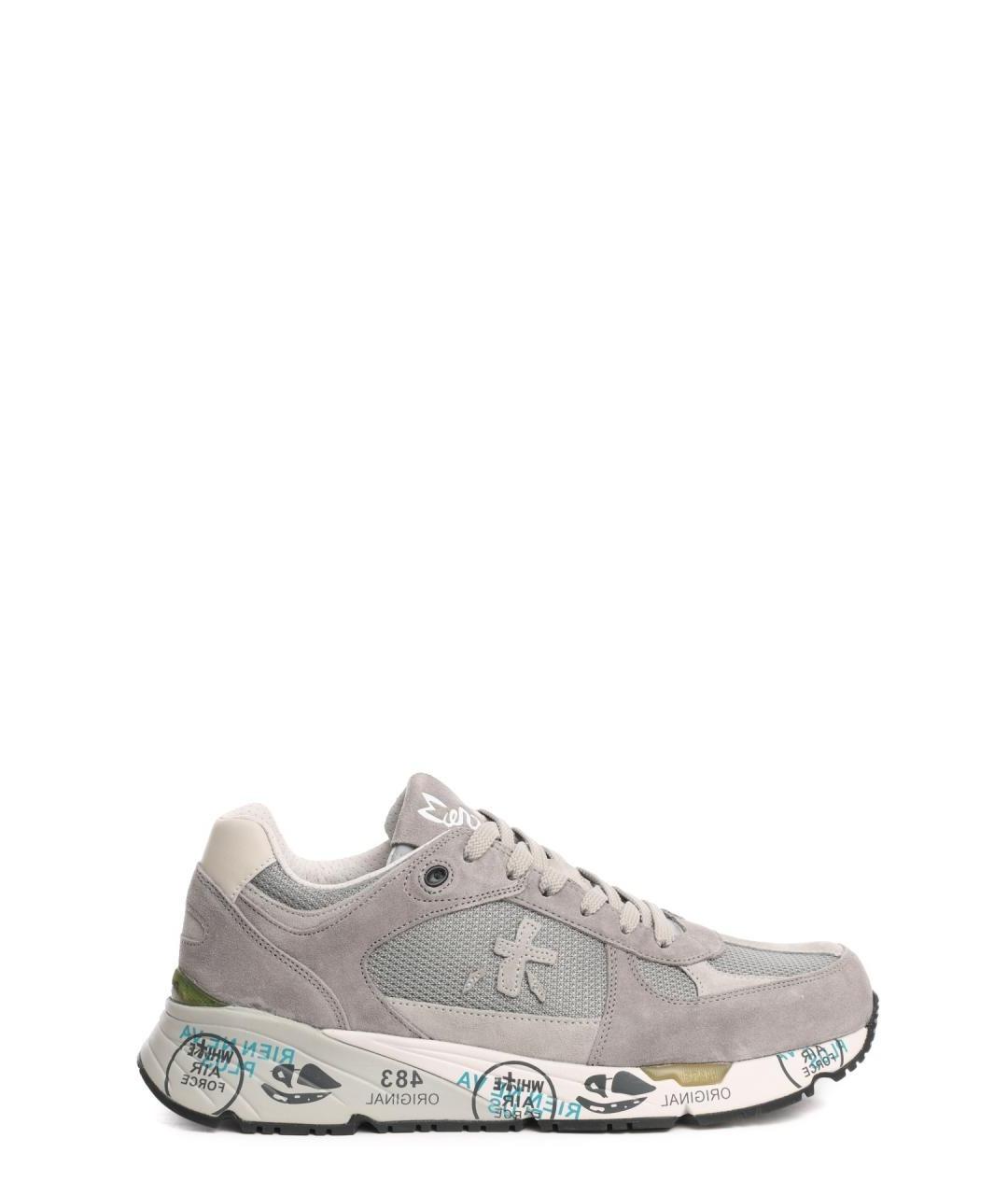 PREMIATA Серые замшевые низкие кроссовки / кеды, фото 1