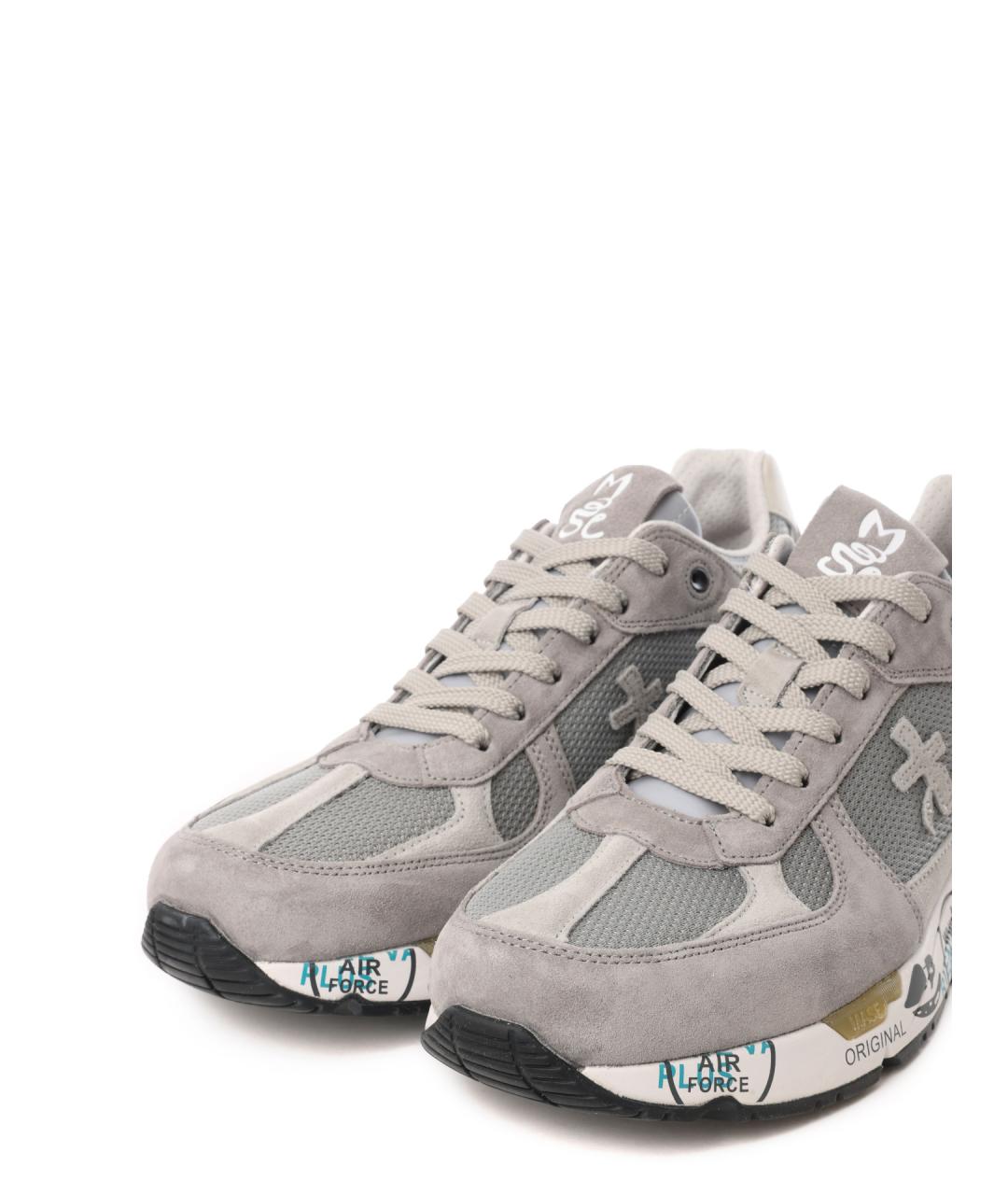 PREMIATA Серые замшевые низкие кроссовки / кеды, фото 7