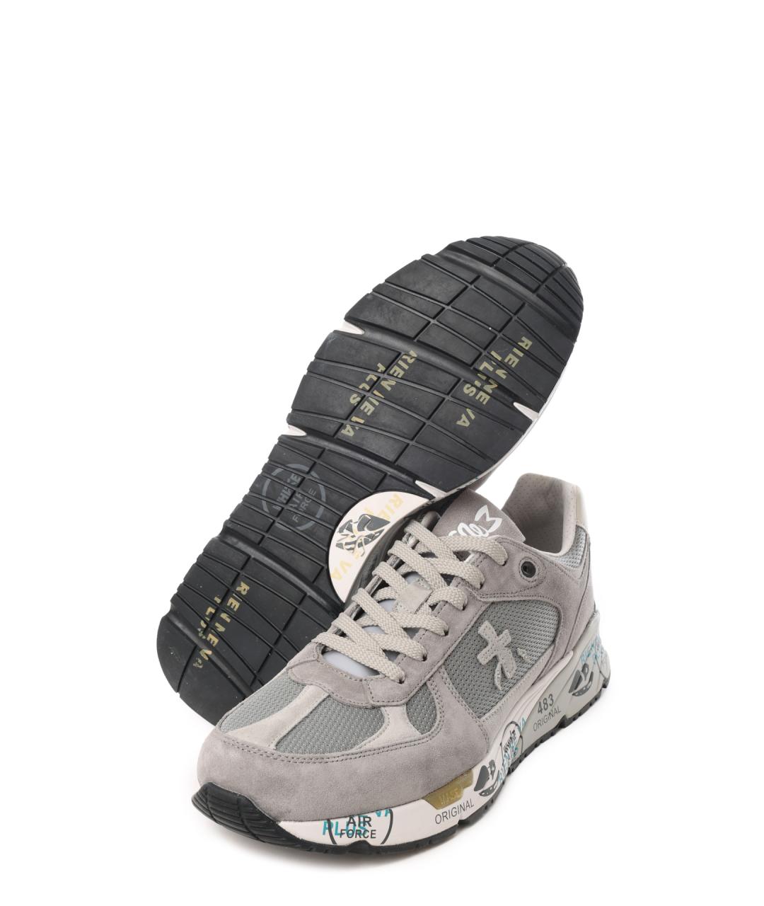 PREMIATA Серые замшевые низкие кроссовки / кеды, фото 4