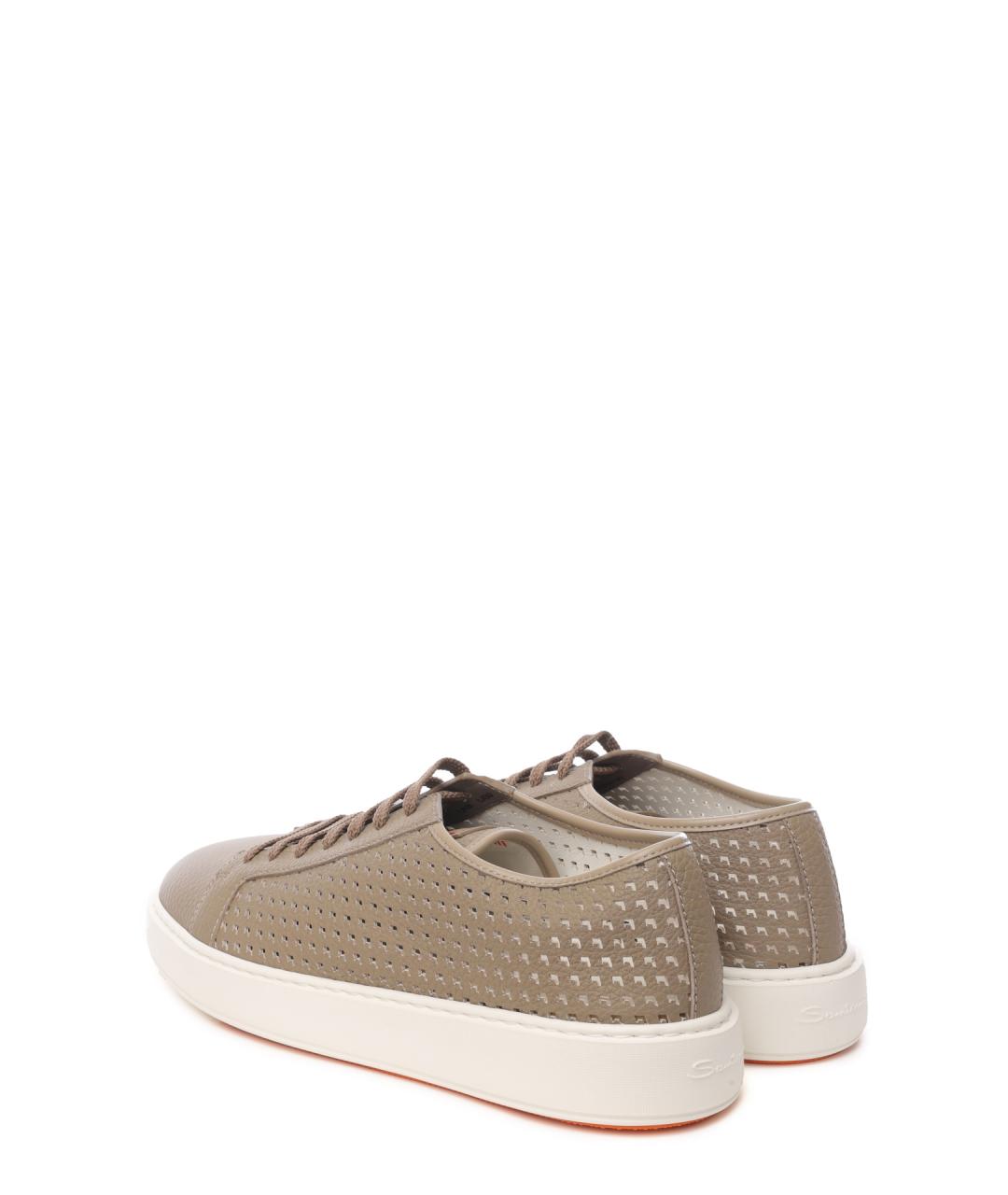 SANTONI Бежевые низкие кроссовки / кеды, фото 3