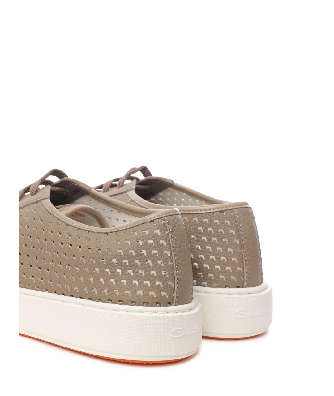 SANTONI Бежевые низкие кроссовки / кеды, фото 6