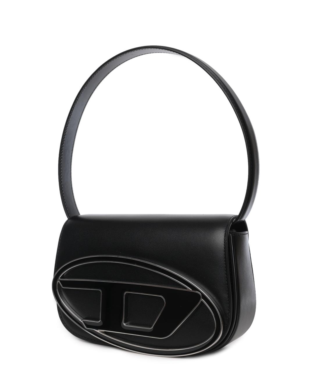 DIESEL Черная кожаная сумка через плечо, фото 3