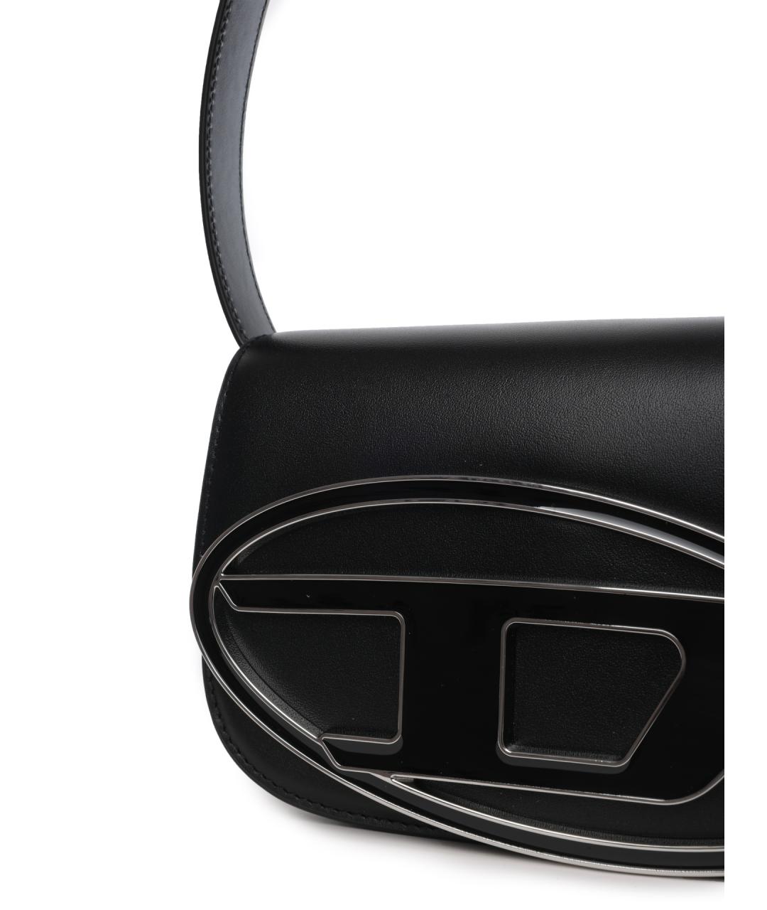 DIESEL Черная кожаная сумка через плечо, фото 5