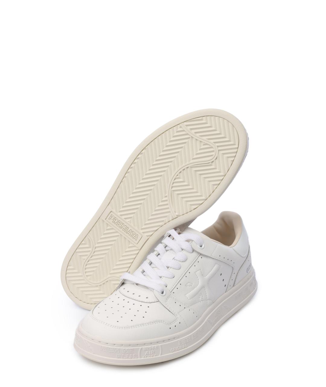 PREMIATA Белые кожаные низкие кроссовки / кеды, фото 5
