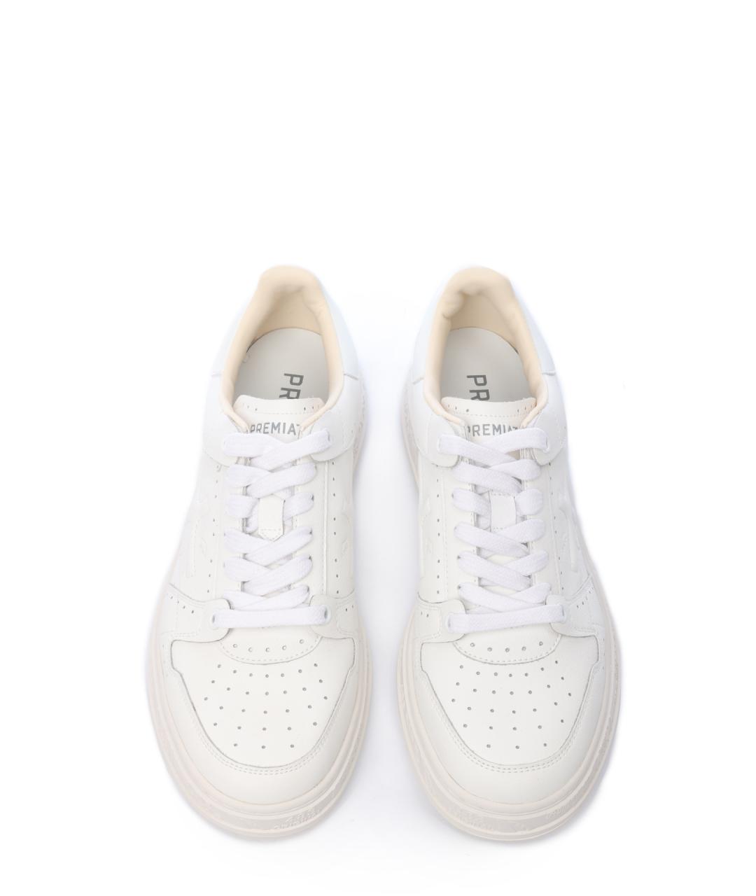 PREMIATA Белые кожаные низкие кроссовки / кеды, фото 4