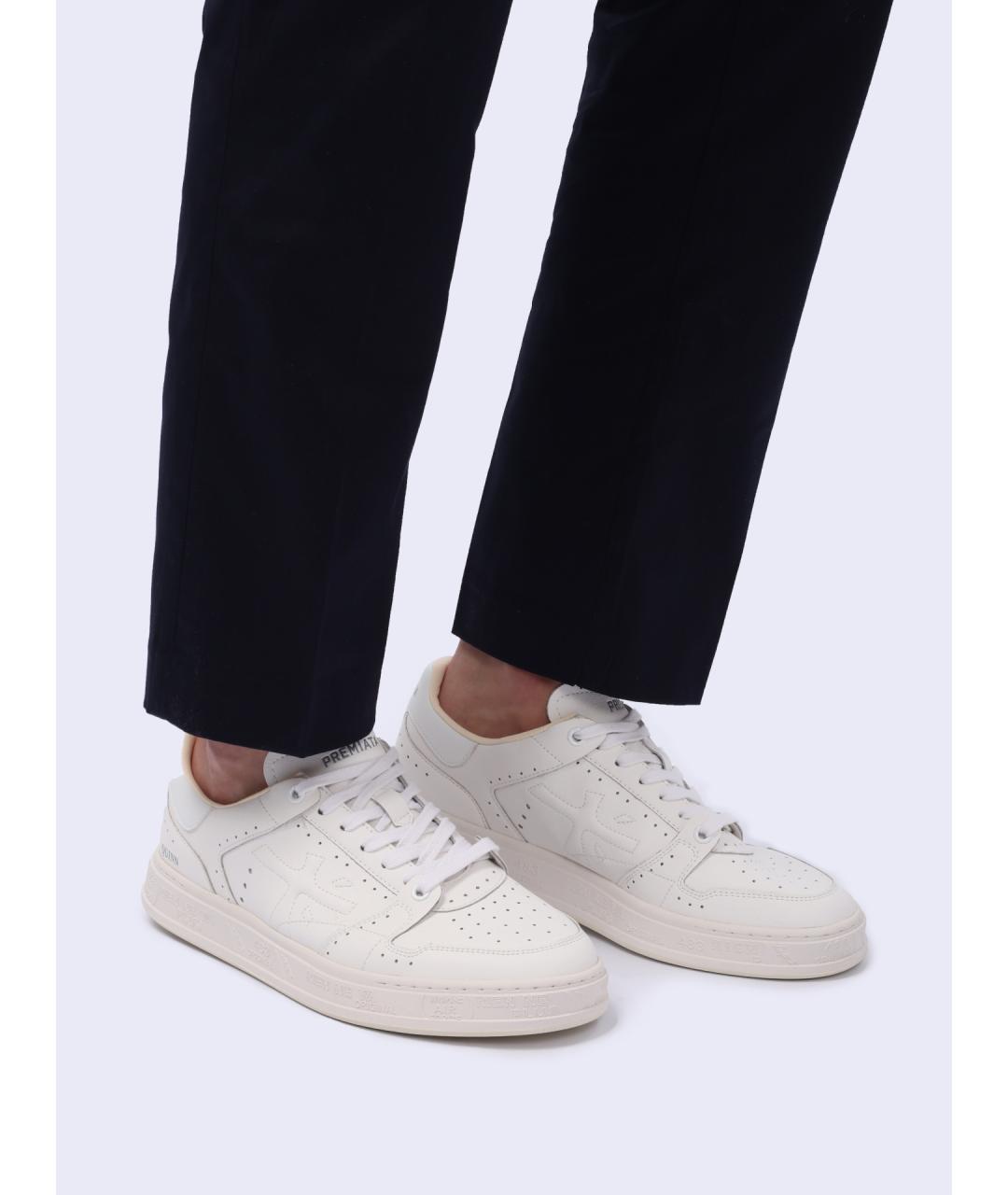 PREMIATA Белые кожаные низкие кроссовки / кеды, фото 7