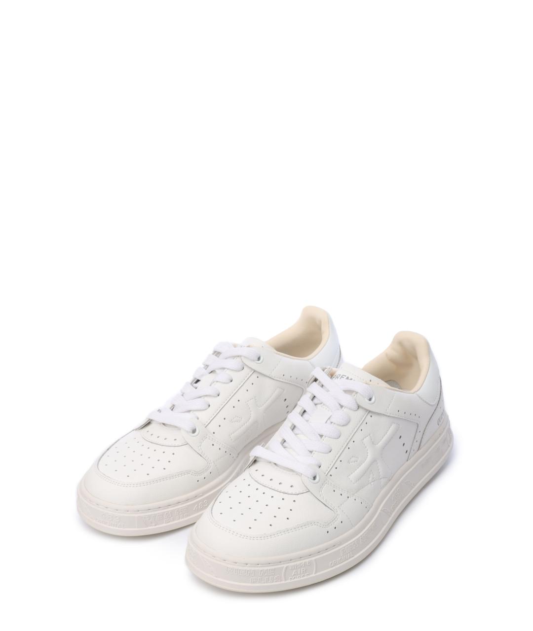 PREMIATA Белые кожаные низкие кроссовки / кеды, фото 2