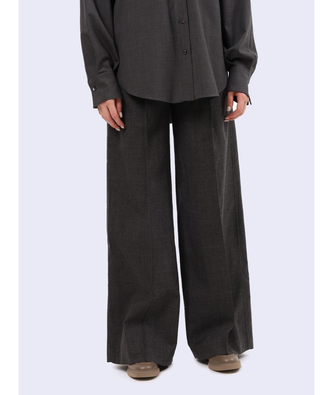 BRUNELLO CUCINELLI Серые прямые брюки, фото 4