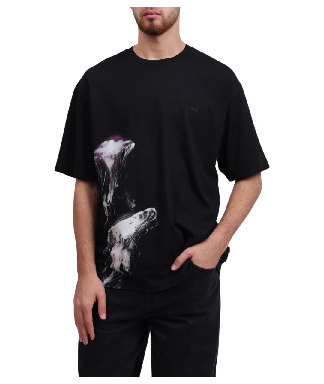 HUGO BOSS Черная хлопковая футболка, фото 1