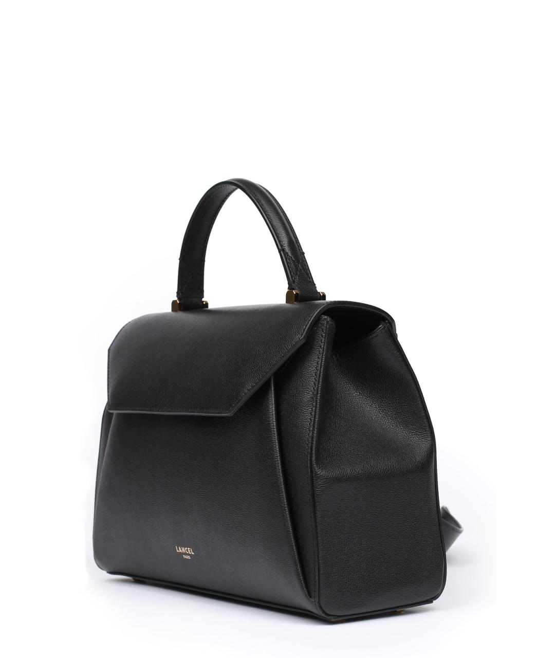 LANCEL Черная кожаная сумка с короткими ручками, фото 2