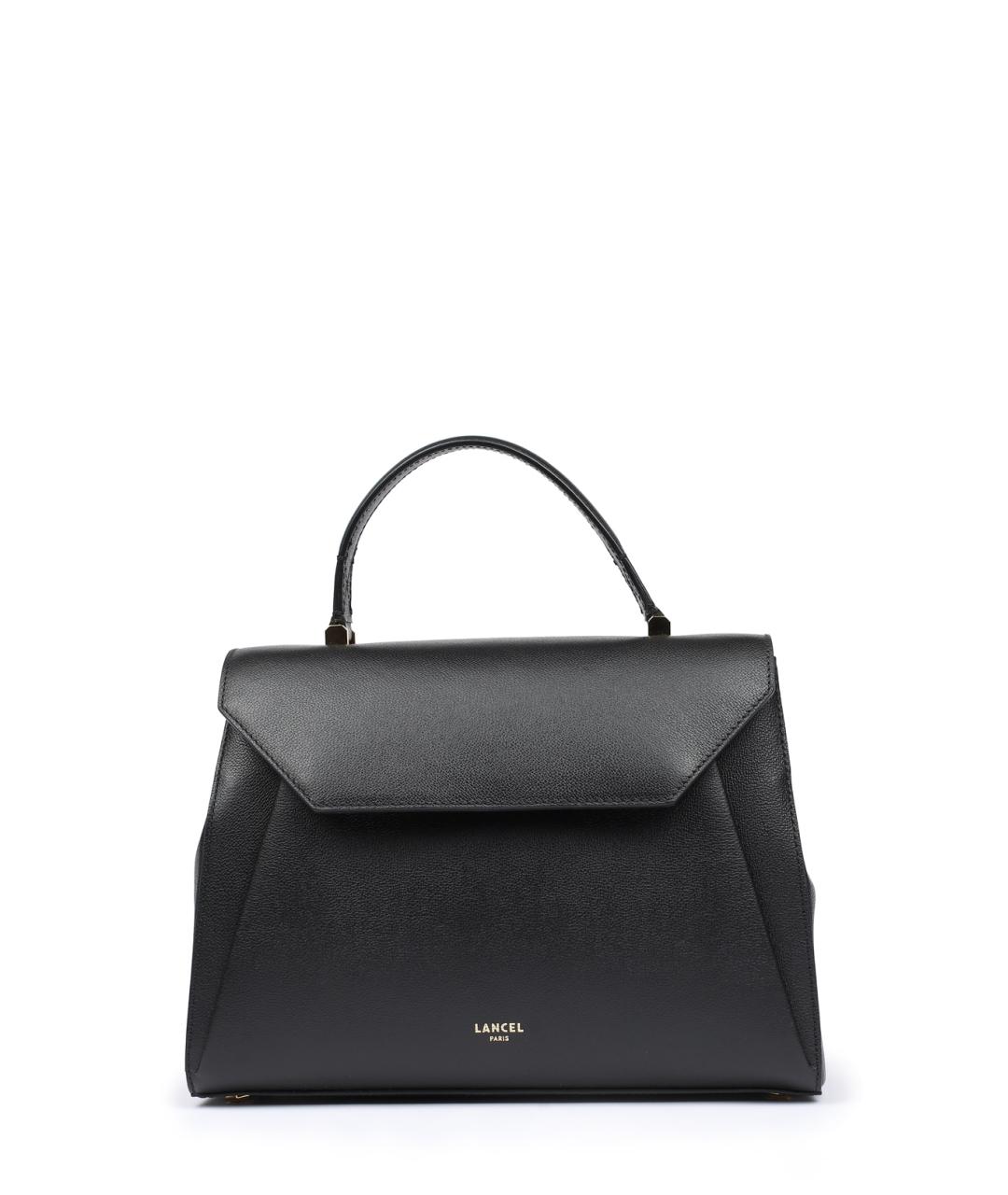 LANCEL Черная кожаная сумка с короткими ручками, фото 1