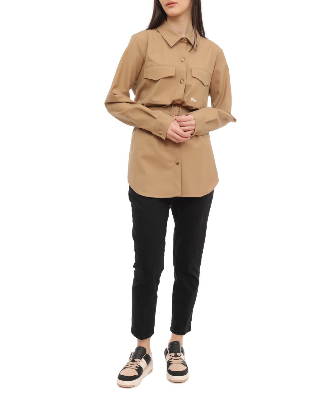 TOMMY HILFIGER Бежевая полиэстеровая куртка, фото 2