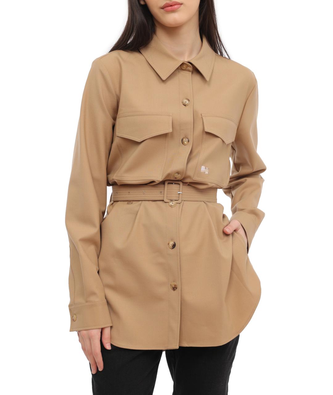 TOMMY HILFIGER Бежевая полиэстеровая куртка, фото 4