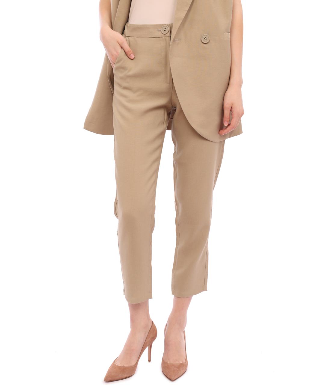 ARMANI EXCHANGE Бежевые прямые брюки, фото 1