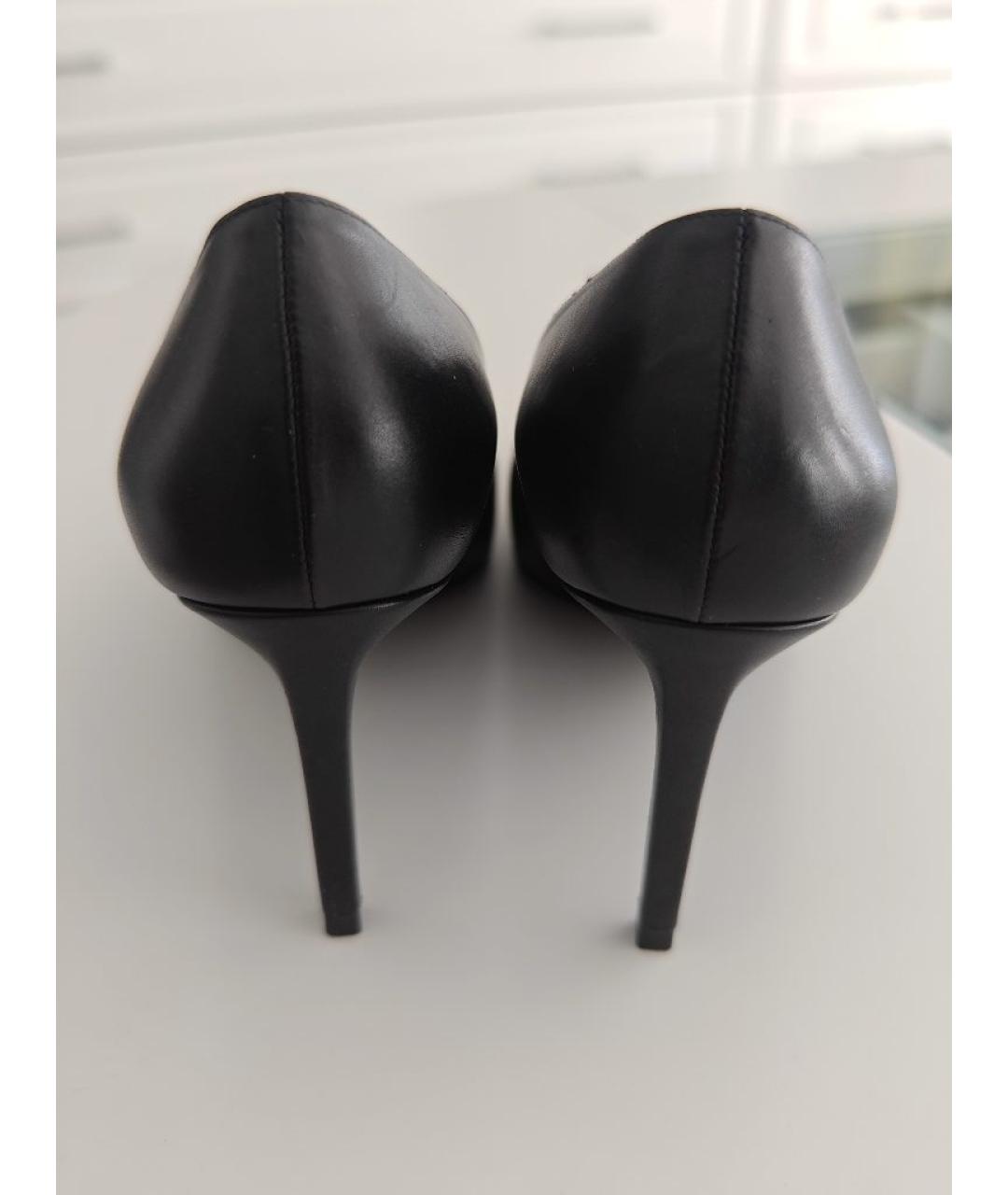 SAINT LAURENT Черные кожаные туфли, фото 3