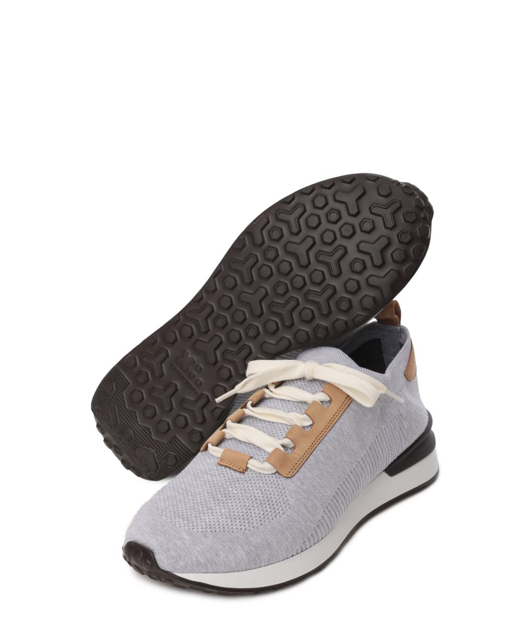 PESERICO Серые текстильные низкие кроссовки / кеды, фото 4