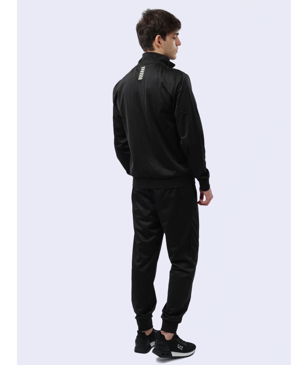 EA7 Черный полиэстеровый спортивный костюм, фото 6