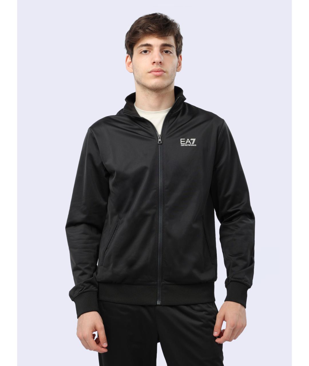 EA7 Черный полиэстеровый спортивный костюм, фото 2