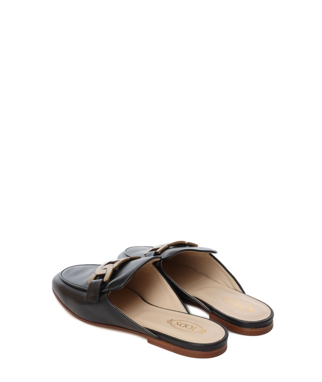 TOD'S Черные кожаные мюли, фото 3