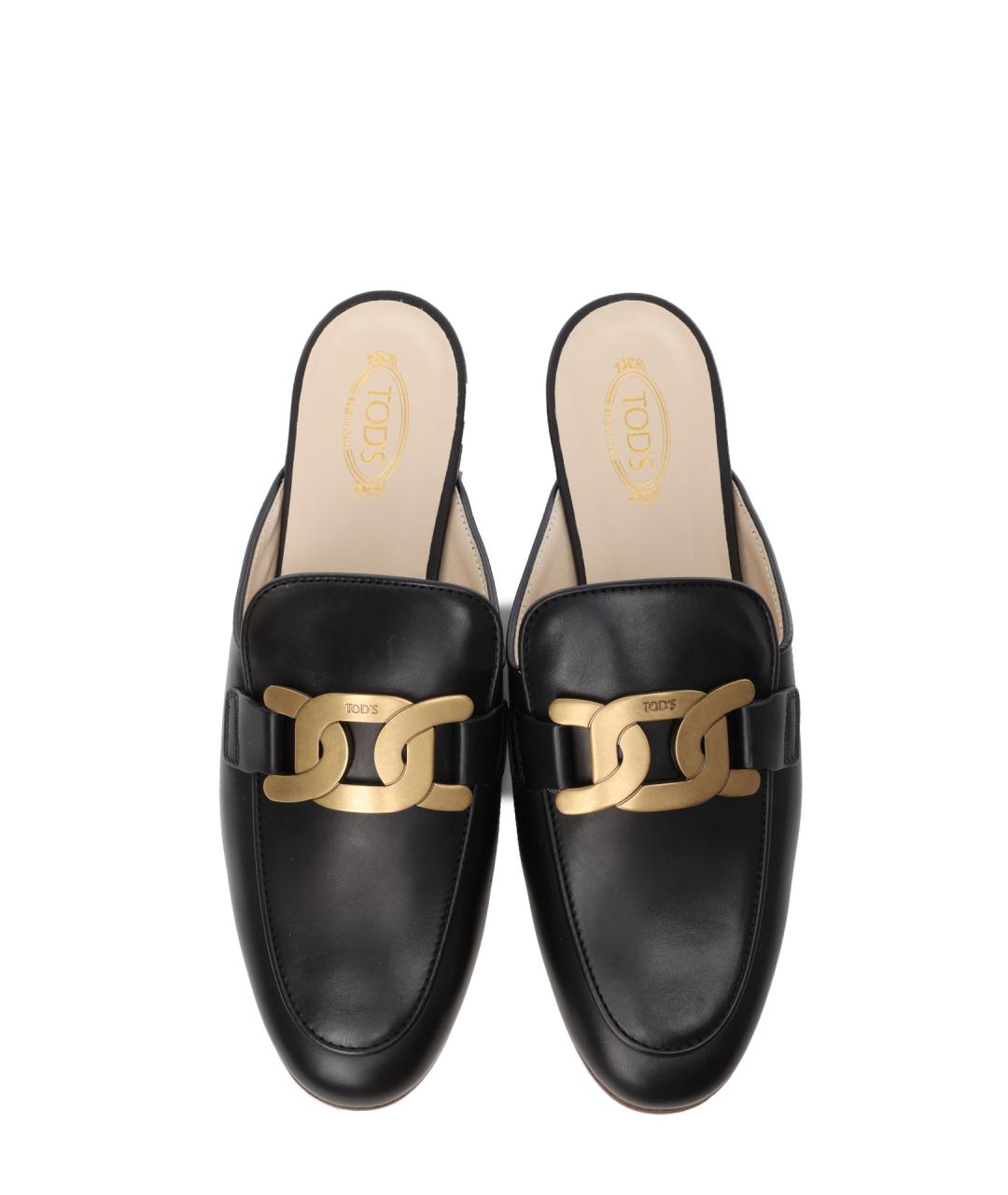 TOD'S Черные кожаные мюли, фото 4