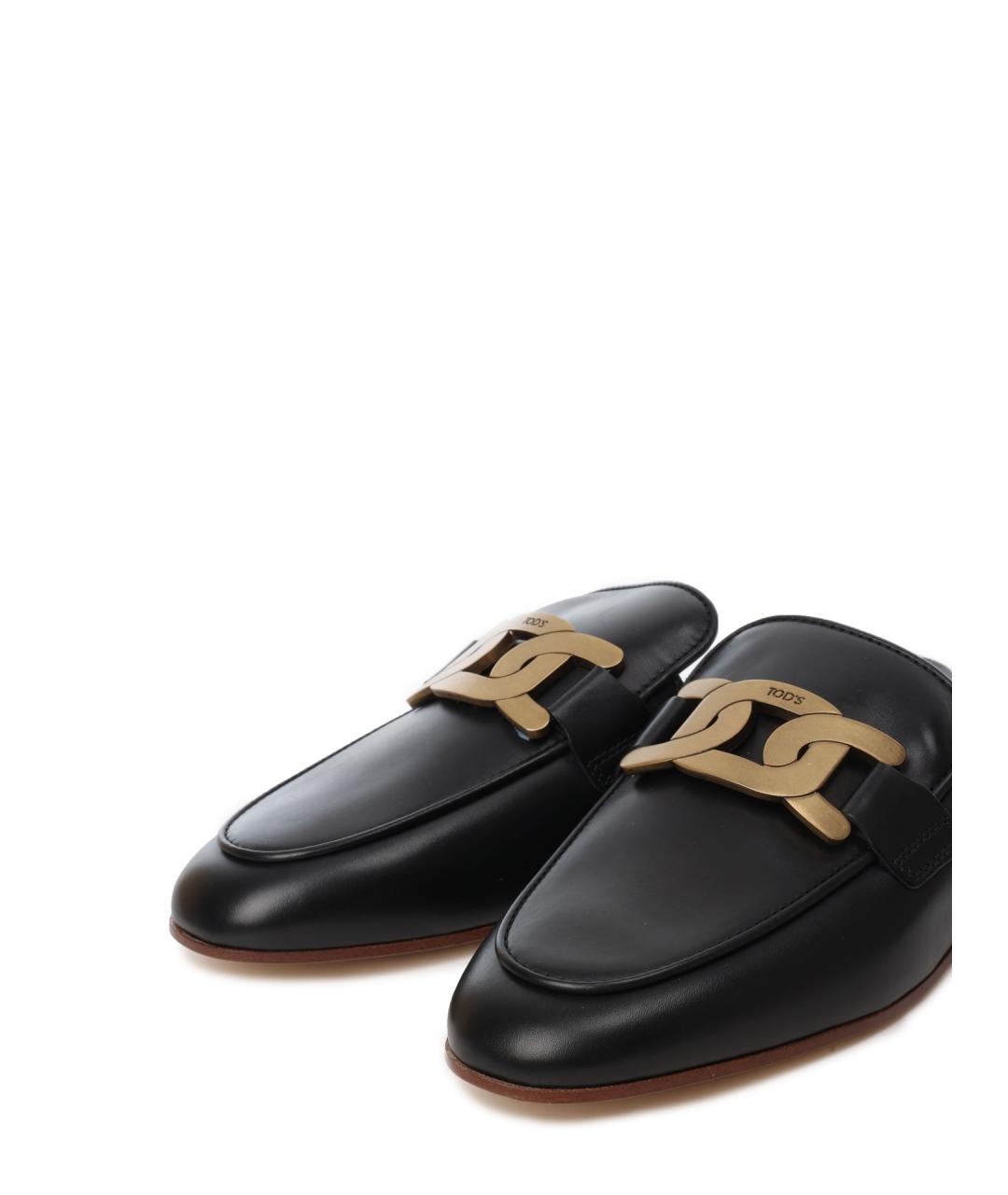TOD'S Черные кожаные мюли, фото 5