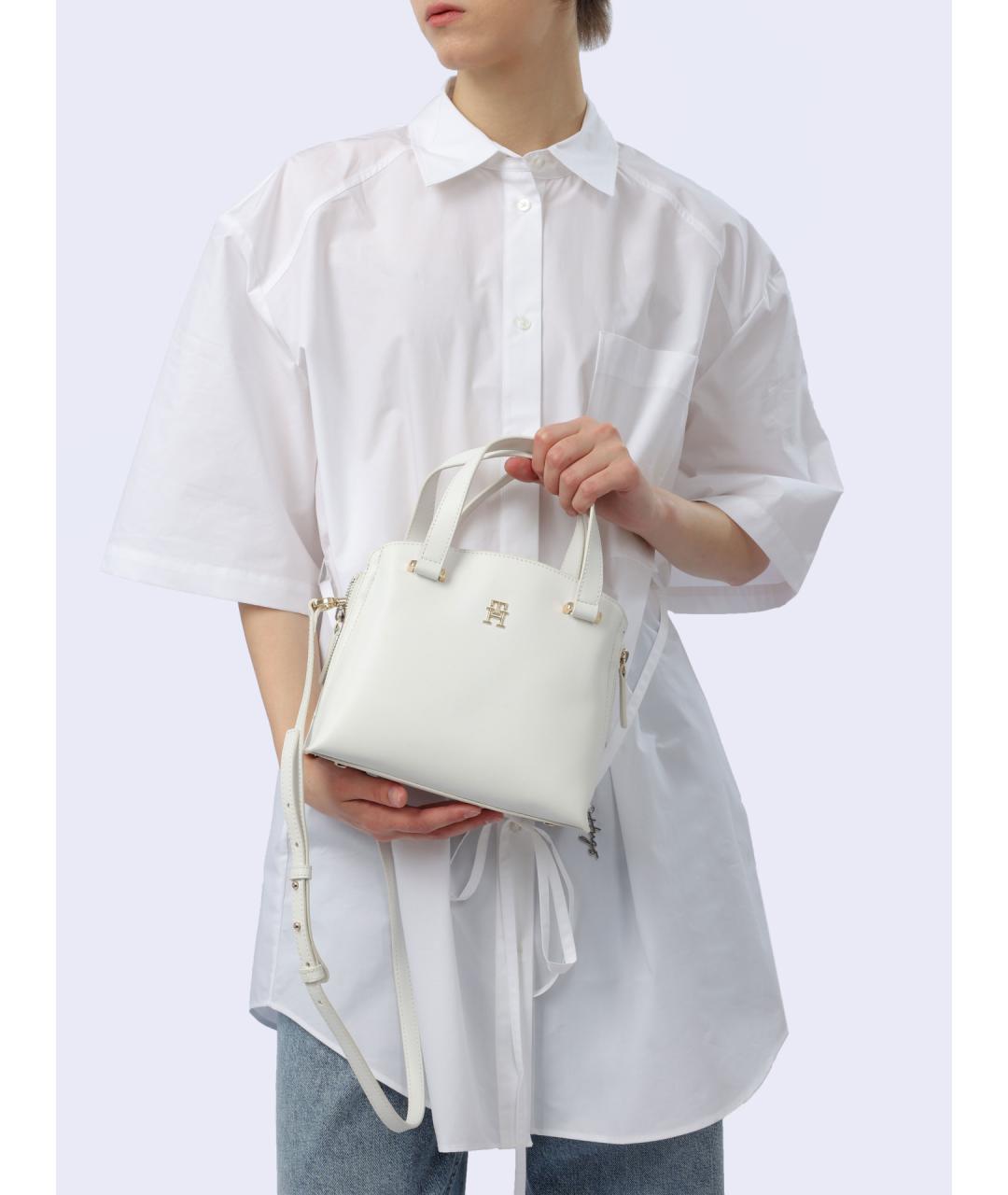 TOMMY HILFIGER Белая сумка с короткими ручками, фото 6