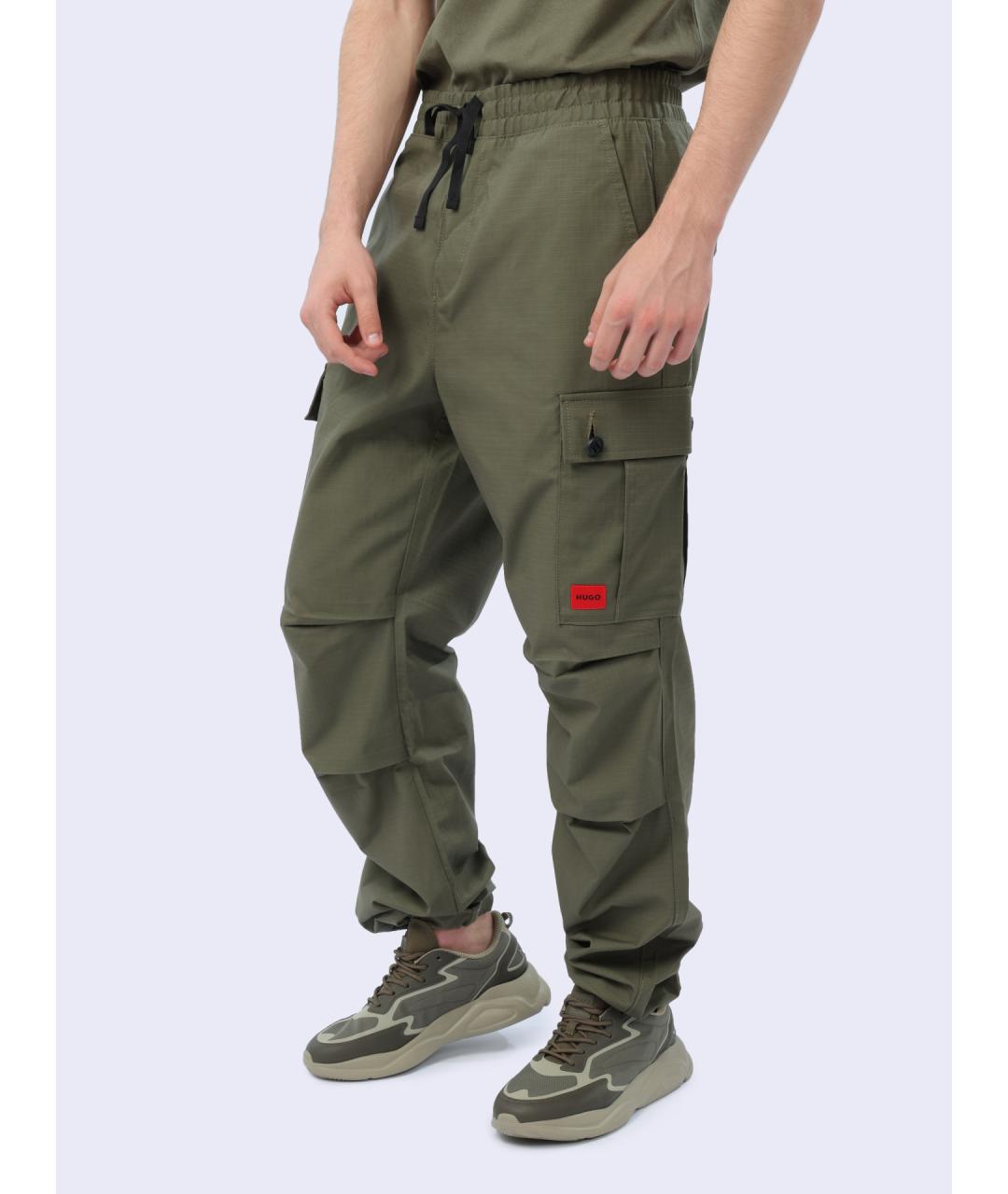 HUGO Зеленые повседневные брюки, фото 4
