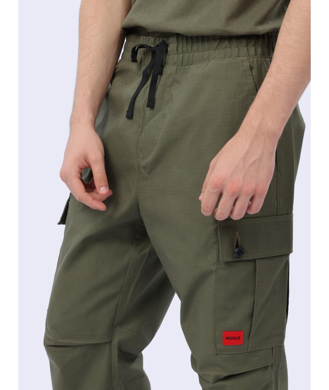 HUGO Зеленые повседневные брюки, фото 3